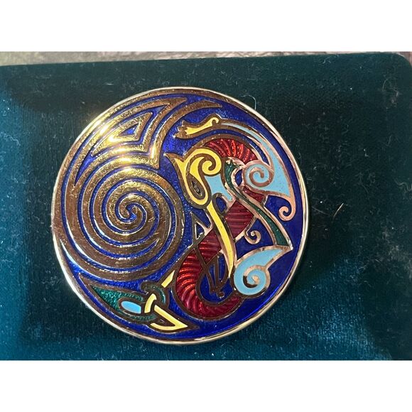 Vintage Book of Kells Enamel & Copper Brooch - Picture 2 of 5